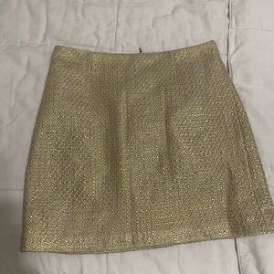 ABS Allen Schwartz gold tweed mini skirt